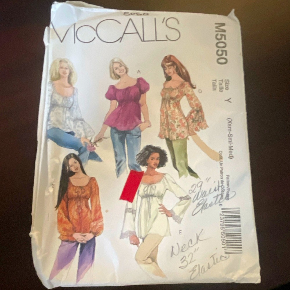 McCall's M5050 Sewing Pattern Misses Tops & Tunic Sizes 4-22 Petite Uncut